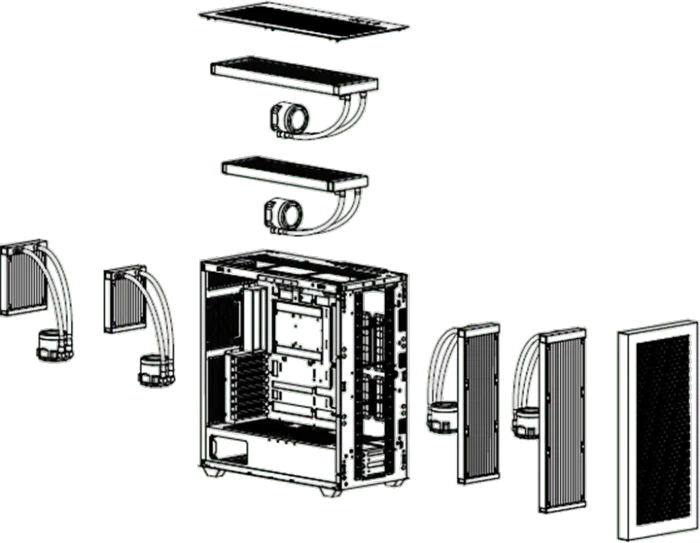 Thermaltake AX500, schwarz, Glasfenster