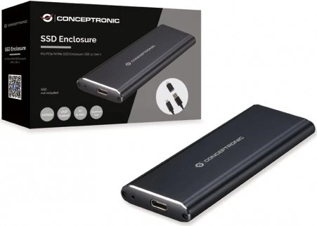 Conceptronic M.2 PCIe NVMe SSD Gehäuse, USB-C 3.1