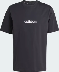 adidas Essentials Linear Single Jersey T-Shirt kurzarm schwarz/weiß (Herren)