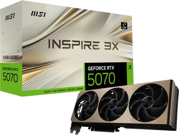 MSI GeForce RTX 5070 12G Inspire 3X, G5070-12I3, 12GB GDDR7, HDMI, 3x DP