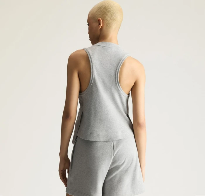 adidas by Stella McCartney Logo Funktionsshirt ärmellos medium grey heather/orbit grey (Damen)