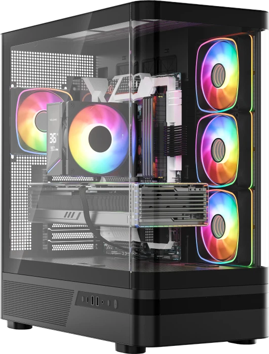 Modecom Volcano AQ100 ARGB Black, Glasfenster