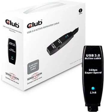 Club 3D USB 3.0 aktives Verlängerungskabel A/A, 15m