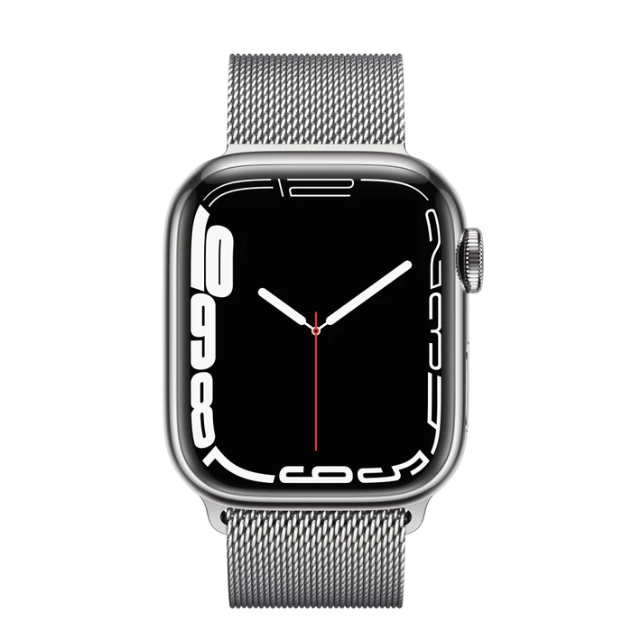 Apple Watch Series 7 (GPS + Cellular) 41mm Edelstahl silber mit Milanaise-Armband silber