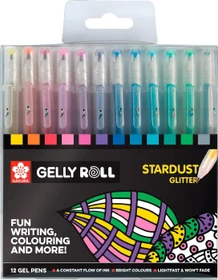 Sakura Gelly Roll Stardust Glitter Gelroller (Mine) sortiert, 12er-Set, Etui