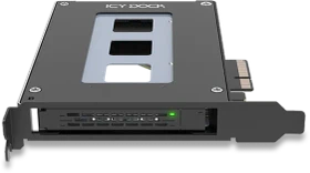 Icy Dock ToughArmor MB111VP-B Wechselrahmen PCI Express Karte für 1x M.2 U.2/U.3 NMVe SSD