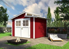 Weka 226 295x209cm Gerätehaus schwedenrot