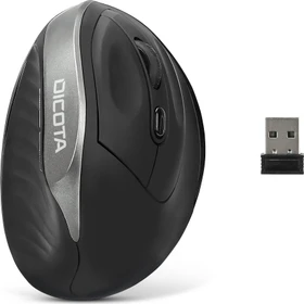 Dicota RELAX Wireless Ergonomic Mouse schwarz/silber, USB (D31981)