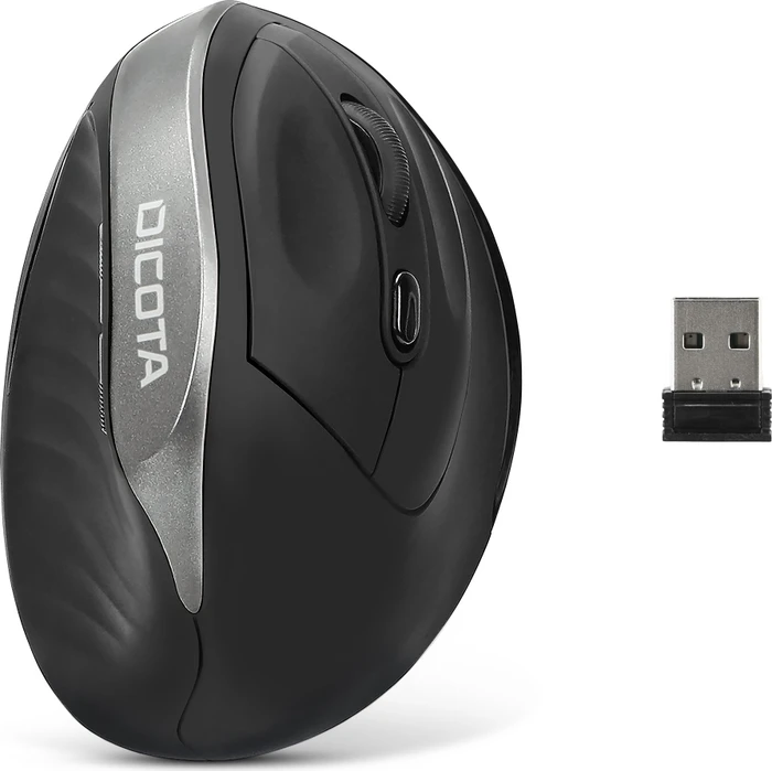 Dicota RELAX Wireless Ergonomic Mouse schwarz/silber, USB
