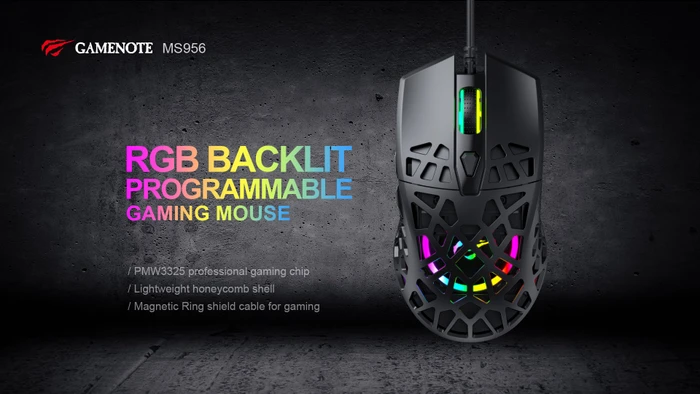 Havit Gamenote MS956 RGB Gaming Mouse schwarz, USB