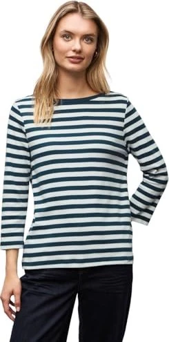 Street One Gestreiftes U-Boot Shirt langarm tide blue (Damen)