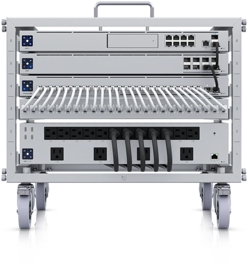 Ubiquiti Toolless Mini Rack Serverschrank 6HE, mit Rollen, 485mm tief