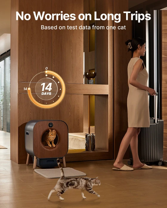 Pawbby P1 Ultra Katzentoilette, selbstreinigend, braun/anthrazit