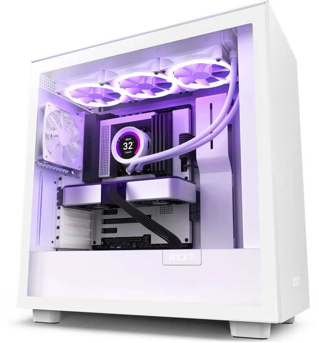 NZXT H7 White, weiß, Glasfenster