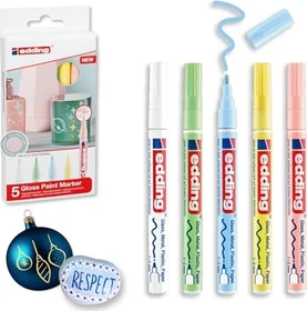 edding 751 Glanzlackmarker pastell sortiert, 5er-Set