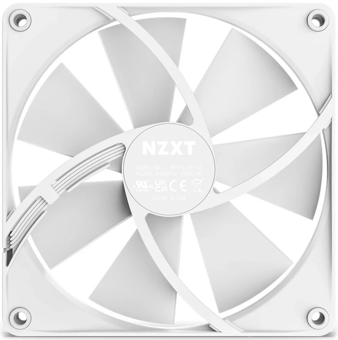 NZXT F Series F140P (2022), Matte White, weiß, 140mm