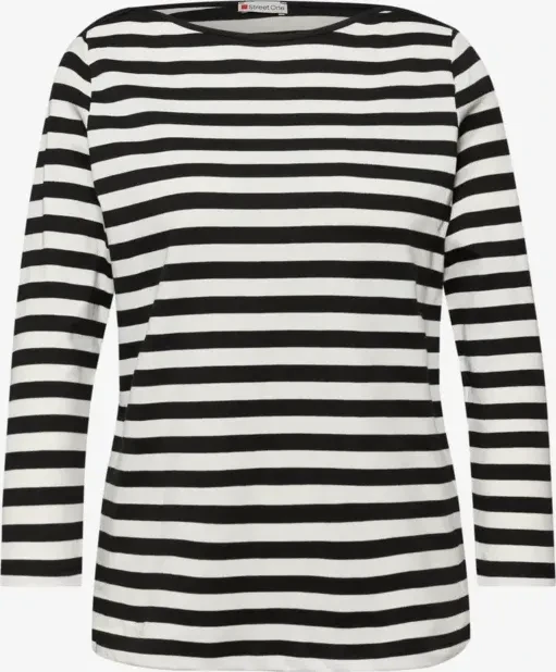 Street One Gestreiftes Shirt langarm schwarz (Damen)