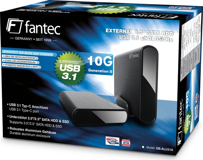 Fantec DB-ALU31A, USB-C 3.1