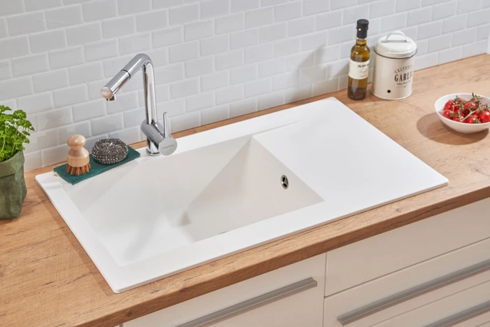 Respekta Denver 860x500mm Einbau Becken reversibel weiß