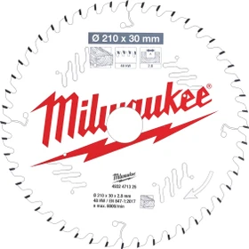 Milwaukee CSB P W ATB Kreissägeblatt 48Z, 210x2.8x30mm, 1 Stück