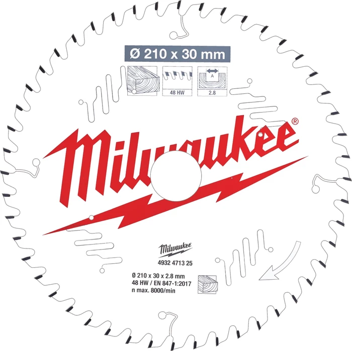 Milwaukee CSB P W ATB Kreissägeblatt 48Z, 210x2.8x30mm, 1 Stück