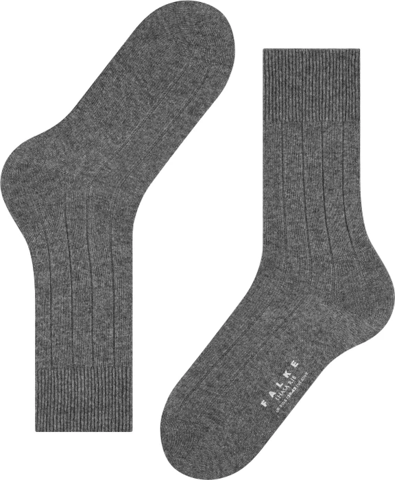 Falke Lhasa Rib Socken light greymel. (Herren)