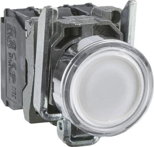 Schneider Electric Leuchtdrucktaster flach 1S+1Ö tastend +LED 220-240V 50/60Hz, weiß