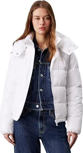 Calvin Klein Matte Short Puffer Jacke bright white (Damen)