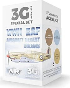 AK-Interactive 3rd Gen Acrylic Colors WWII RAF Aircraft Desert Colors Farbset, 3-tlg.