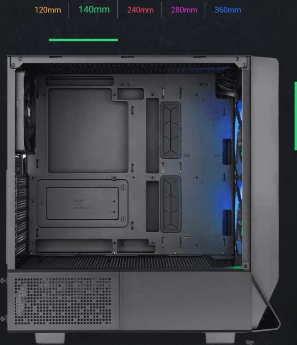Thermaltake Ceres 330 TG ARGB Black, schwarz, Glasfenster