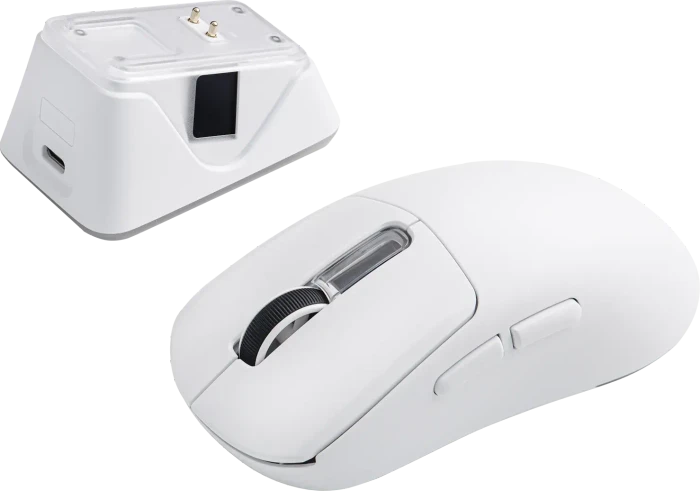 Epomaker Nex Lite Wireless Gaming Mouse mit Ladestation, weiß, USB/Bluetooth