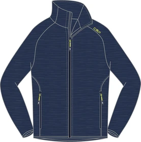 CMP Fleecestretch Jacke blue melange/limegreen (Herren)