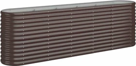 vidaXL Stahl Hochbeet oval 224x40cm braun