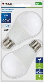 V-Tac VT-2129 LED Birne 9W E27/840, 2 Stück