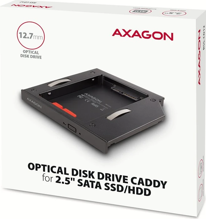 Axagon 2.5" auf 5.25" SlimLine, 12.7mm Bauhöhe, Einschubadapter