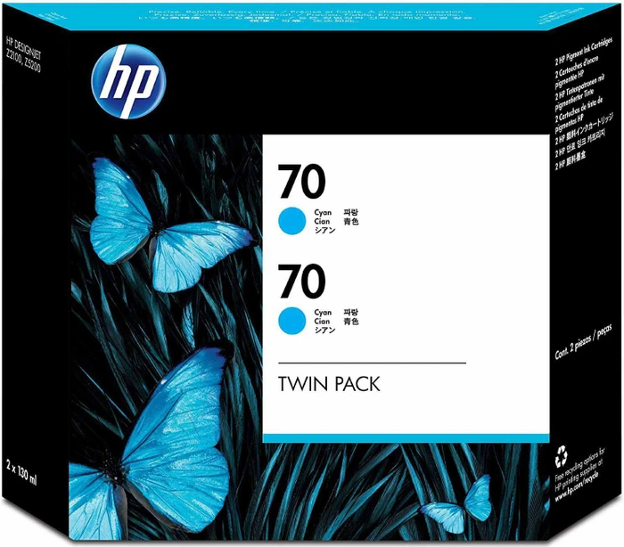 HP Tinte 70 cyan, 2er-Pack