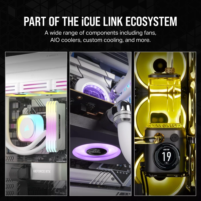 Corsair iCUE LINK QX140 RGB Starter Kit, weiß, LED-Steuerung, 140mm, 2er-Pack