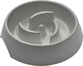 Hunter Atlanta Anti-Schlingnapf, Futternapf für Hunde und Katzen, zur kontrollierten und verlangsamten Futteraufnahme, 550ml, grau