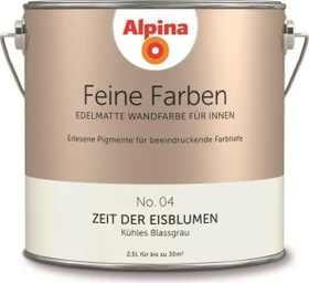 Alpina Farben Feine Farben No. 04 Zeit der Eisblumen innen kühles blassgrau edelmatt grau, 2.5l