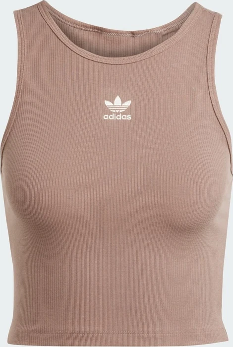 adidas Essentials Ribbed Funktionsshirt ärmellos trace brown (Damen)
