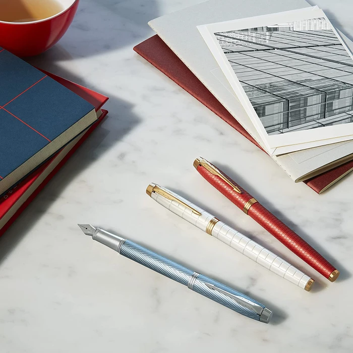 Parker IM Premium Kugelschreiber blue grey lacquer/chrome trim, Geschenkbox