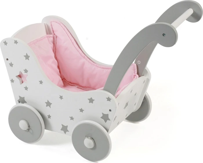 Bayer Chic 2000 Holz Puppenwagen Stars grau