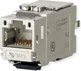 Metz Connect Cat6a Keystone Modul, RJ-45 Modularkupplung Buchse via RJ-45 Buchse, 180°