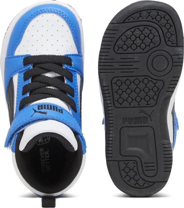 Puma Rebound V6 Mid puma white/puma black/racing blue (Junior)