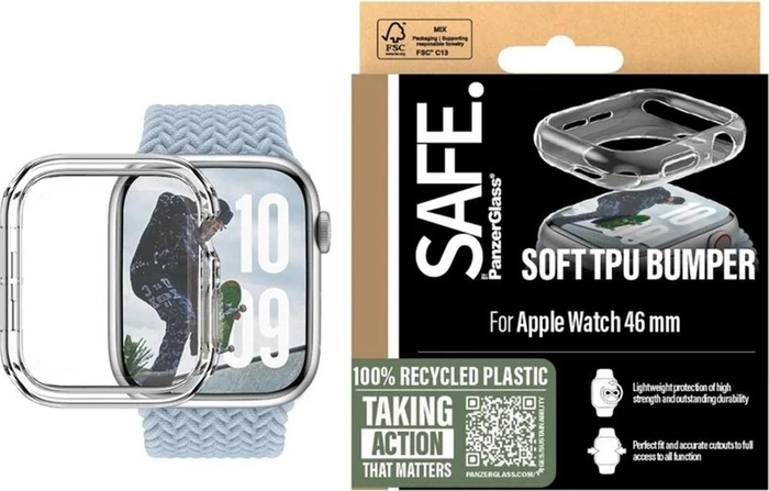 PanzerGlass Safe TPU Bumper für Apple Watch Series 10 (46mm) transparent