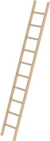 Günzburger Steigtechnik Holz Anlegeleiter, 10 Stufen