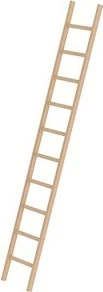 Günzburger Steigtechnik Holz Anlegeleiter, 10 Stufen