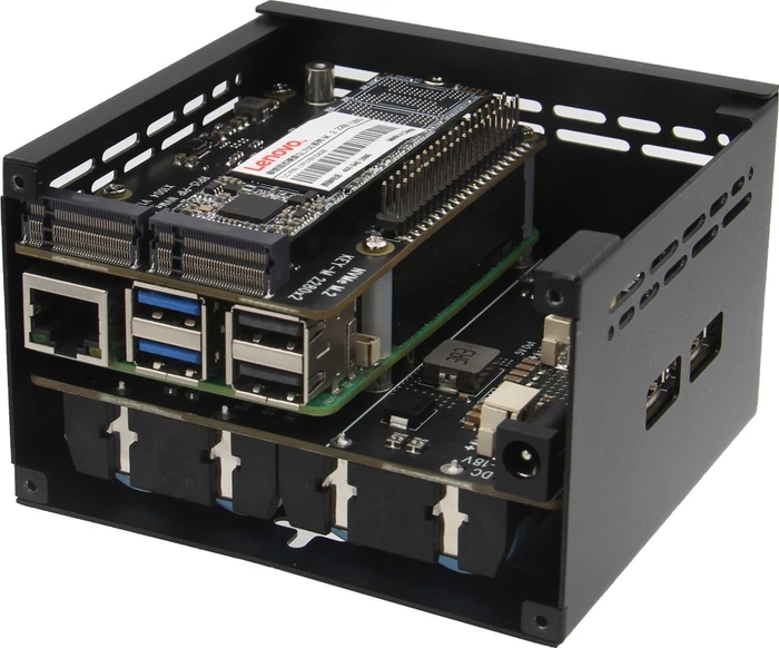 Geekworm Gehäuse für Raspberry Pi 5 X1202 Shield, schwarz