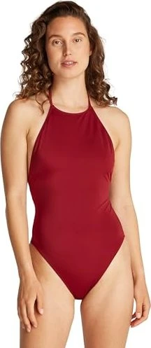 Calvin Klein Meta Legacy Neckholder Badeanzug plum glaze (Damen)