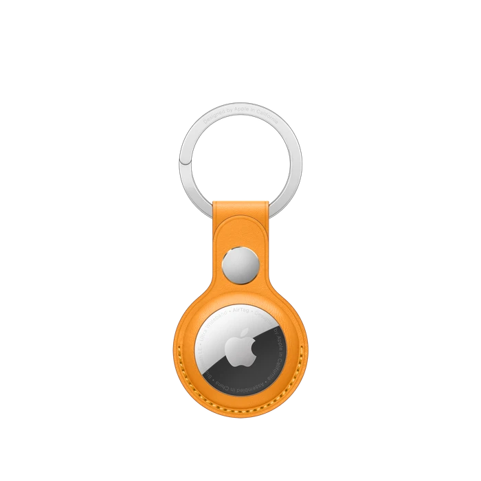 Apple AirTag Schlüsselanhänger aus Leder california poppy